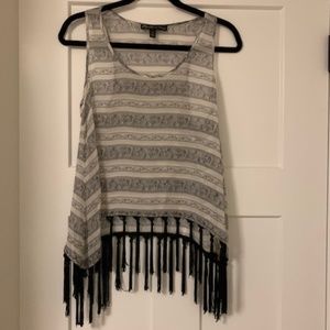 Elizabeth & James Fringe Silk Top